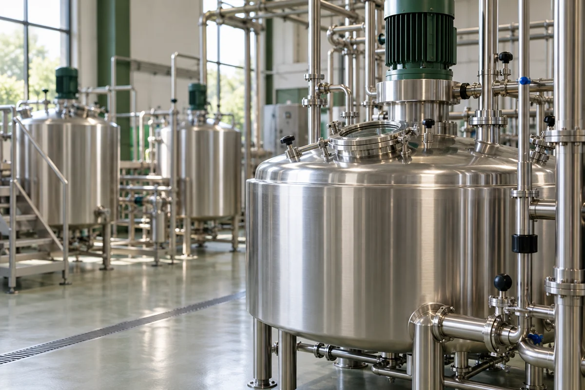 Tanques de acero inoxidable para procesamiento alimenticio